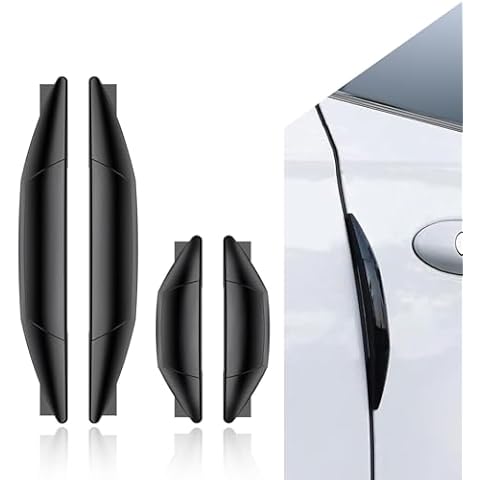 Neferta 4 PCS Car Door Highly Elastic Waterproof Anti-Collision Strips, Hollow Safety Buffer Paint Protection Stickers for Edge of The Car Side Doors, 3M Self-Adhesive Decorative Accessories (Black) Cover