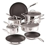 Circulon C1 Series Stainless Steel Nonstick Cookware Set - 11-Piece – Induction Pots & Pans Set with ScratchDefense, Metal Utensil Safe