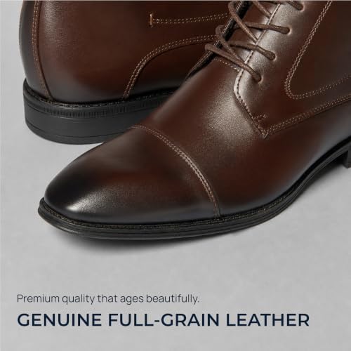 Image of Holy dove Mens Dress Boots Leather Oxford Chukka Boots | Hi-Poly insole,non-slip rubber outsole, business formal, ankle-high chukka Oxford style