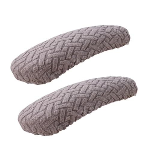 AFXGUSD 2 Fundas para Reposabrazos de Silla de Oficina, Fundas Elásticas para Reposabrazos de Sillón, Protectores para Reposabrazos de Silla de Ordenador, Gris Claro, Individual