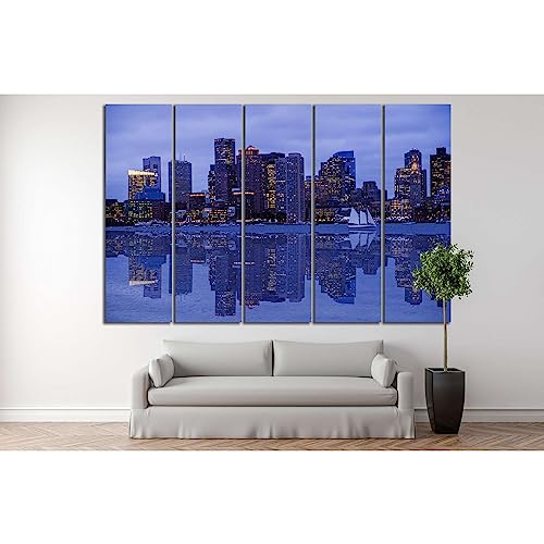 Impression sur toile Boston pour masquer un mur vide tableau 5 panneaux 115x75 cm