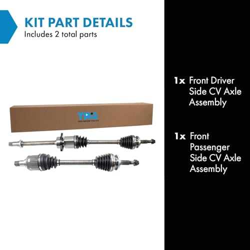 Image of TRQ Front Driver and Passenger Side CV Axle Assembly Set 2 Piece for 2009-2012 Toyota RAV4 2.5L 2006-2008 RAV4 2.4L FWD