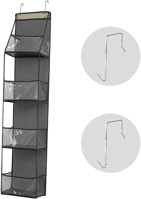Miniatura 2 de Organizador colgante para puerta de armario, 4 estantes y 4 bolsillos para artículos esenciales de bebé, almacenamiento de dormitorio de niñas,