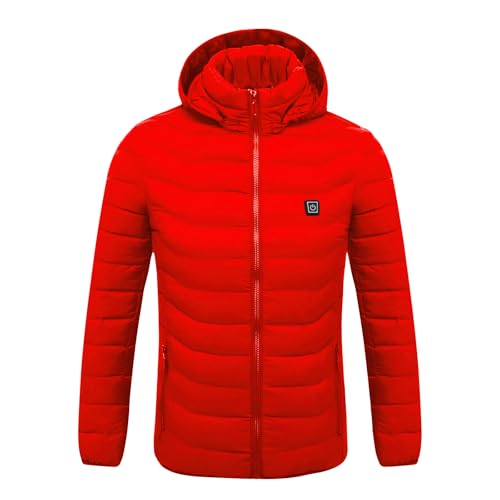 Men's Heated Jacket USB Smart Heating Hooded Puffer Jacket Warm Electric Heated Winter Coat Outdoor Activities2