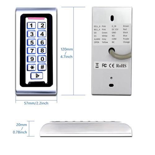 image for AMOCAM Door Access Control System Stand-Alone Password Keypad + 5PCS P