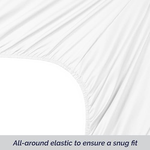 Drap-housse de qualité hôtelière 1500 en microfibre blanche lot de 4