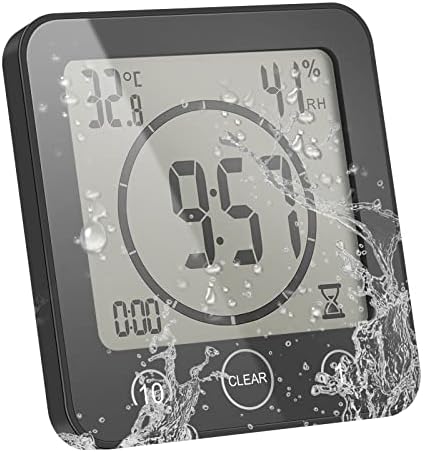 ALLOMN Relógio de chuveiro, relógio de banho à prova d'água (Cels...