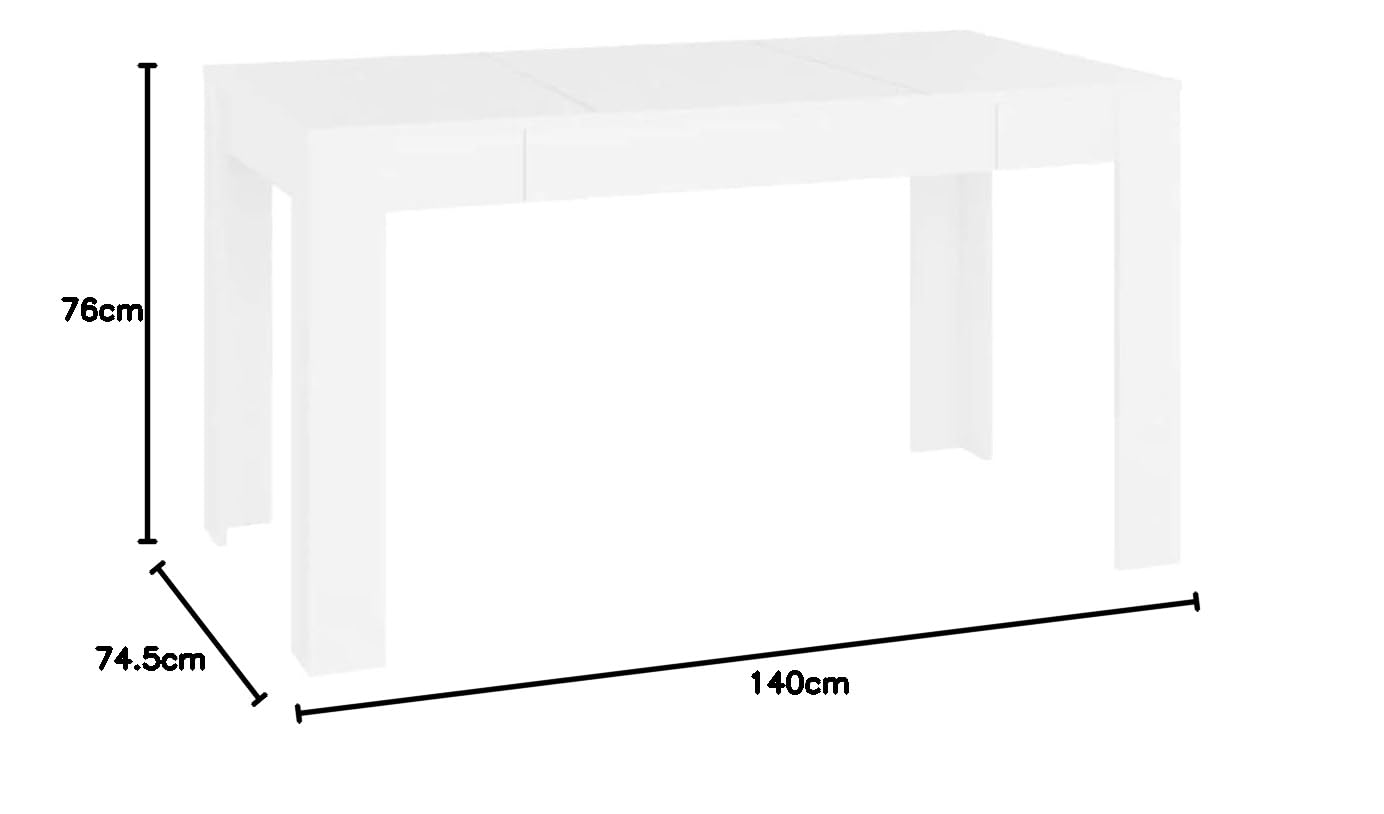 vidaXL Table à Manger, Table à Dîner, Meuble de Salle à Manger, Table de Repas Cuisine Restaurant Maison Intérieur, Blanc Bois d’Ingénierie