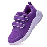  Puxowe Zapatillas Deportivas de Niño Unisex Running Zapatos Malla Transpirables Bambas Tenis Casual Ligero Sneaker para Niña 33 EU Purple