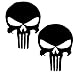 Punisher Style Jeep Wrangler Fender Decals. Universal Decals Pair 8" Color Options Available (Matte Black)