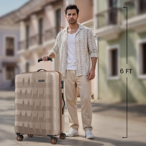 Image of Aristocrat Comet 8 Wheel Set of 3 (Small+Medium+Large) Hard Case Trolley Bag | Combination Lock | Tough And Durable Polycarbonate Luggage | 3 Year International Warranty|Suitcase for Travel| Champagne