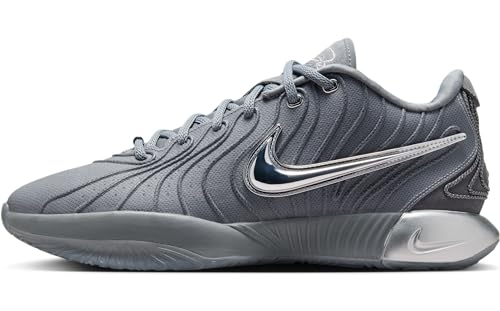 LeBron XXI Basketball Shoes in Cool Grey/Iron Grey & Metallic Silver, Size 11.5