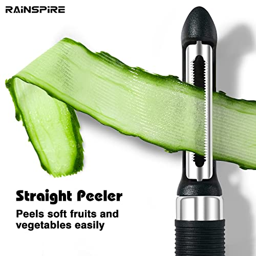 Rainspire 3-Piece Peeler Set, Premium Swivel Vegetable Peeler, Kitchen Gadgets Apple Peeler Potato Peeler Veggie Peeler Fruit Peeler, Dishwasher Safe Kitchen Accessories, Black #TOP2