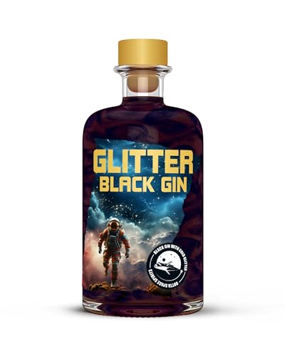 Outta Space - Glitter Black Gin - 0,5 Ltr. - 40% vol. - Schwarzer Gin mit Glitzer - Vegan