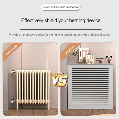 Louvered Radiator Cover with Shelf - Stylish Heating Cabinet for Home & Office, Easy Assembly, Decorative Design, Space-Saving Solution, Durable Construction