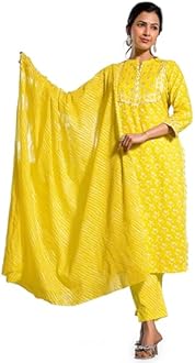 MIRCHI FASHION Women's Straight Fit Poly Cotton Floral Printed Embroidered Kurta Set with Dupatta and Trouser