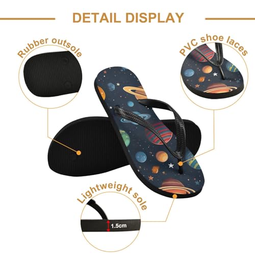 Space Planets Men's & Women's Classical Beach Rubber Sandal Flip Flop Comfortable Slipper 214B28112