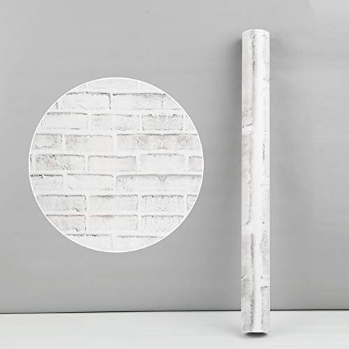 FENTIS Carta da Parati Rustica Bianca in Mattoni