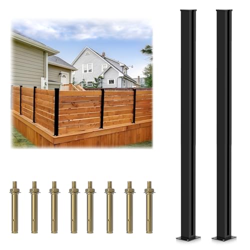 2 Pack 45" Aluminium Alloy Fence Post Line Post, Matte