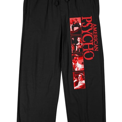 Bioworld American Psycho Title Logo Men's Black Sleep Pajama Pants2