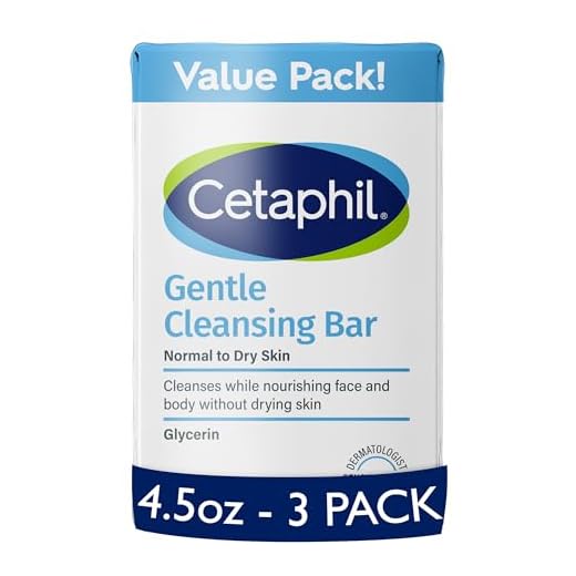 CETAPHIL Gentle Cleansing Bar, 4.5 oz Bar (Pack of 3), Nourishing Cleansing Bar For Dry, Sensitive Skin, Non-Comedogenic, Non-Irritating for Sensitive Skin