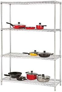 Miniatura 3 de Lorell LLR84187 Kit de inicio de estantería de alambre cromado industrial