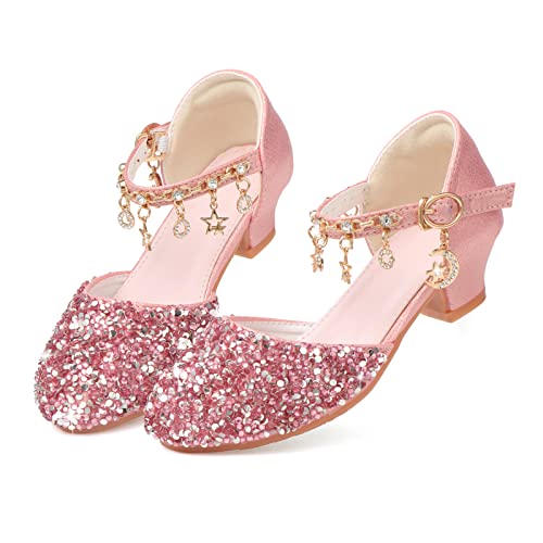 Princess Dress Shoes for Girls - Toddler Sandals with Flower Design for Wedding Party & High Heels
