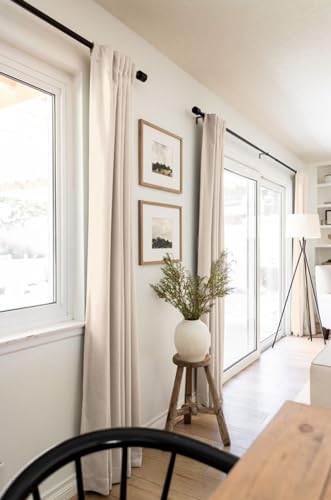 Image of 100% Blackout Shield Linen Blackout Curtains for Bedroom 72 Inches Long, Back Tab /Rod Pocket Living Room Drapes, Thermal Insulated Blackout Curtains 2 Panels Set, 50 inch W x 72 inch L, Beach Sand