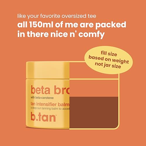 Image of b.tan Intensive Browning Tanning Gel | Beta Carotene Balm - Tinted Sun Tan Accelerator, Oil-to-Balm Formula, Dark Tanner, Fast Bronze Suncare, Non Greasy, Water Resistant, Best for Outdoor, 5.3 Oz