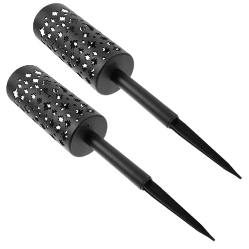 SEWACC Lot de 2 Vases Funéraires Creux en Résine pour Fleurs Artificielles, Décoration Cimetière et Pelouse Extérieure, Conception Aérée Anti-sur-arrosage, Porte-Fleurs Commémoratif Solide