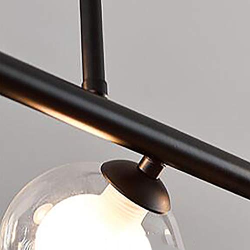 Plafonnier spoutnik long moderne G9 avec diffuseurs sphériques en verre - 7