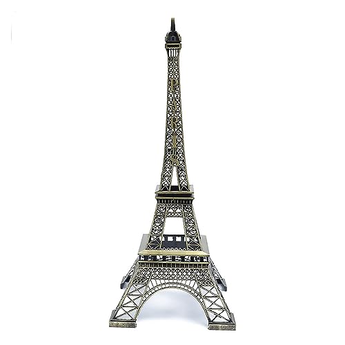 TAHUAON Figurine créative en métal Paris Tour Eiffel Modèle Figurine Voyage Souvenirs Décoration Maison Photo 38 cm