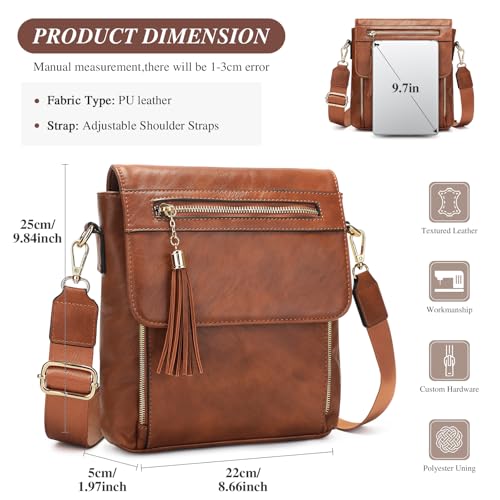 Image of UBAYMAX Leather Crossbody Purses for Women, Trendy Vegan Crossbody Bags Hobo Purses Bag Shoulder With Adjustable Guitar Strap