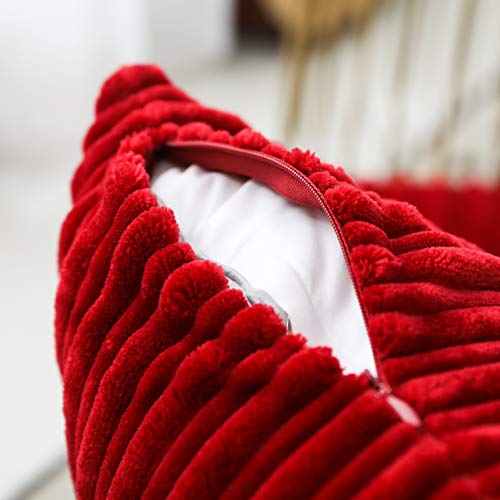 Ugasa Pack Of 2 Christmas Velvet Soft Warm Throw Pillow Covers Set Cushion Cases Pillowcases For Livingroom/Bedroom/Sofa, 20"X20"(50X50Cm), Burgundy #TOP4