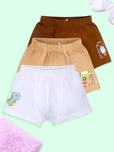 Image of KiddoPanti Boys Boxer Shorts Pack of 3 | Soft Cotton-Lycra Blend | Comfortable Fit with Bio Wash for All-Day Comfort | Kids Briefs