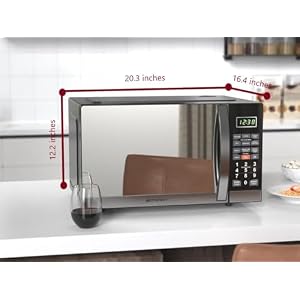 Emerson MWG1191SB Countertop Microwave Oven with 1100W Grill Function, Sleek Mirrored Finish 10 Power Levels, 6 Auto Menus, Glass Turntable and Child Safe Lock, 1.1 Cu. Ft, Stainless Steel Emerson MWG1191SB Countertop Microwave Oven with 1100W Grill Function Sleek Mirrored Finish 10 Power Levels 6 Auto Menus Glass Turntable and Child Safe Lock 11 Cu Ft Stainless Steel
