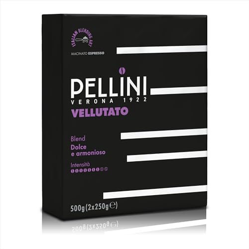 Pellini Gustobar N.1, Caffè Macinato per Macchina Espresso dal Gusto Vellutato, Miscele Arabica e Robusta a Tostatura Media, 2 Confezioni da 250g
