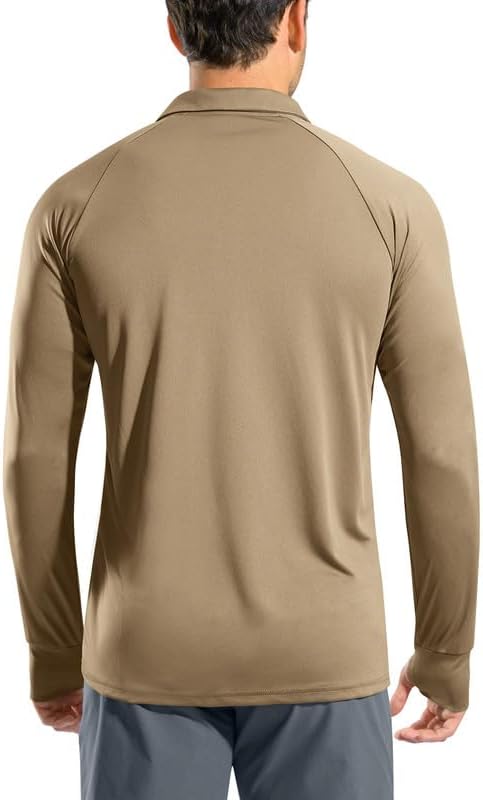 Pudolla Men's Long Sleeve Golf Polo Shirt UPF 50+ Lightweight Sun Protection Cool SPF Hiking Shirts for Men - Image 2