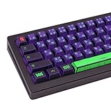 GEKUCAP Manga Themed Japanese Keycaps, Retro PBT Keyboard Key Caps Dye Sublimation KeyCap with Cherry Profile, 130 Keys Purple Custom Keycap Sets for Cherry MX Mechanical Keyboard