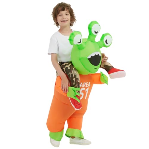 Disfraz inflable de alienígena para niños y adolescentes miniatura 4