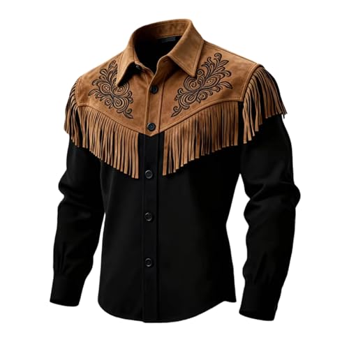 Generisch Chemise western à imprimé franges dans le style cow-boy, manches longues, avec...