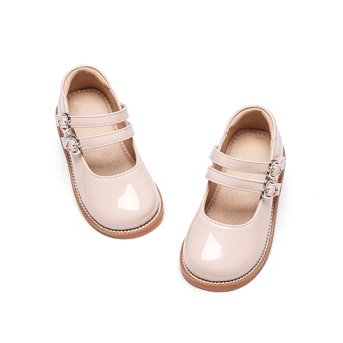 Image of Flaryzone Toddler Girls Mary Jane School Uniform Oxfords Dress Shoes Flats | Wide Round Toe,Cushioned Comfort, Flower Girl shoes for Wedding Party Daily