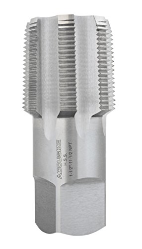 Accusize Industrial Tools 1-1/2'' to 11-1/2, 7 Flutes H.S.S. Taper Pipe Tap-Npt, 4-1/4'' Oal, 1-3/4'' Thread Length, American Standard, Npt-1-12
