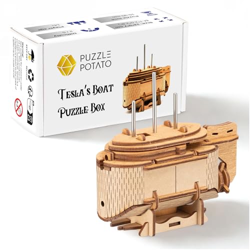 PUZZLE POTATO - Tesla’s Boot - Escape Room Spiel - Puzzle Box - Knobelspiel für Erwachsene - Brainteaser Geschenkbox