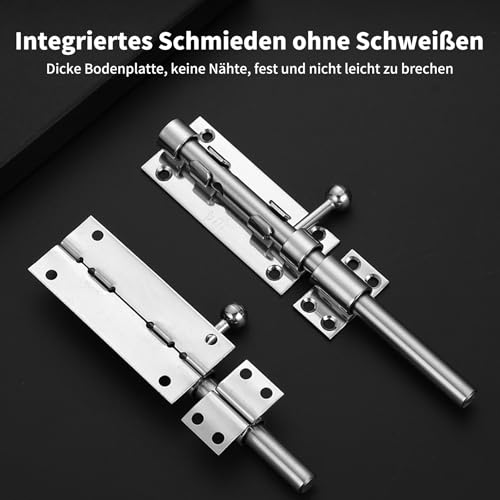 Alriedy Stainless Steel Door Bolt 304, Lock Bolt with Padlock Hole, 14 mm Bolt for Home Garden, Gate, Fence, Safety Lock - Image 4