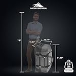 High Sierra 34” Wheeled Rolling Duffle Bag, Lightweight and Durable Weekender Travel Duffle bag with Recessed telescoping pull handle, 89L Capacity, Black - Image 3