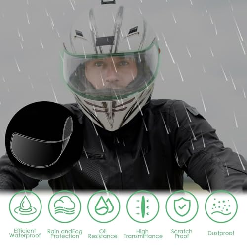 Motorrad Helm Antibeschlag Folie,Universal Motorradhelm Anti-Beschlag-Sonnenblende Einsatz,Motorradhelm-Visier,Universal Sonnenblende Schutzfolie, Aufkleber, 8,8 X 24,5cm(Transparent)