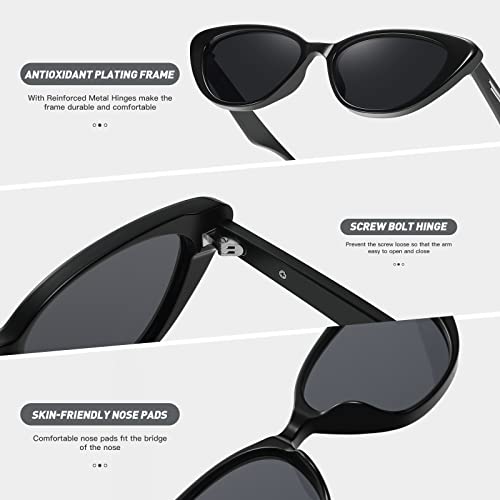Retro Vintage Narrow Cat Eye Sunglasses for Women 90s Small Chic Style Trendy Sunnies UV400 Protection FZN75144