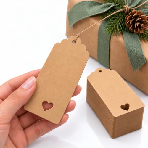 100 Etiquetas para regalos con Cuerda de Yute, Etiquetas para manualidades