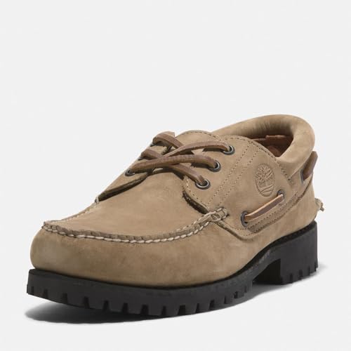 Timberland Mocassin Authentic 3 Eye Lug 0A2pdq Chaussure de Bateau Homme Cuir Beige, beige, 42 EU